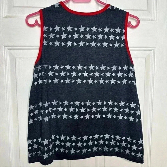 Faded Glory Muscle Shirt Tank Top America  / USA Red, White & Blue Size Large - Picture 11 of 16